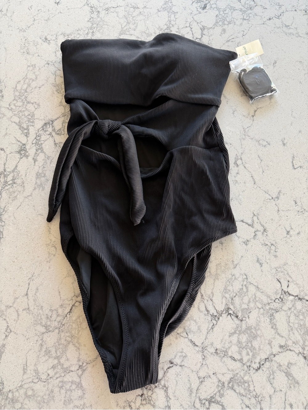 NWT. AE Ribbed Black One-Piece Swimsuit